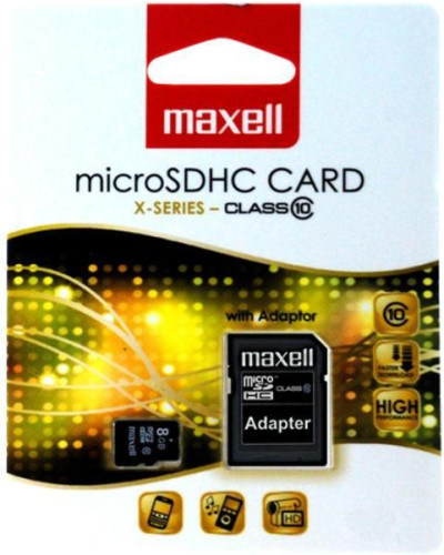 Флаш карта 8GB MAXELL  SD Micro  CLASS 10 с преходник