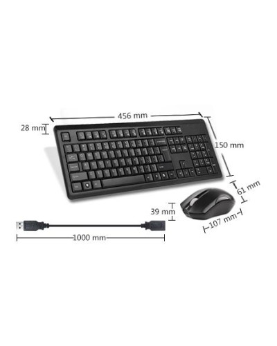 Комплект клавиатура и мишка A4tech 4200N Безжичен мишка V-track Черен