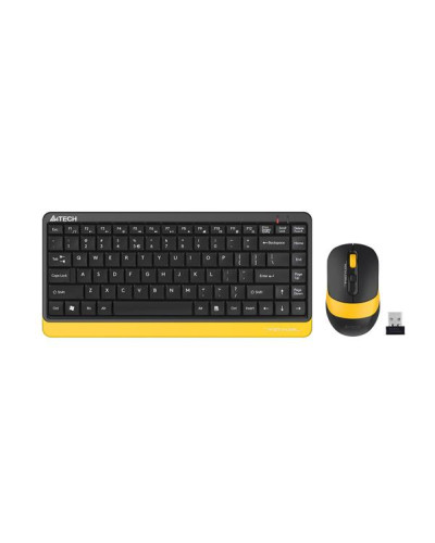Комплект клавиатура и мишка A4TECH Fstyler F1110 Безжичен Черен/Жълт