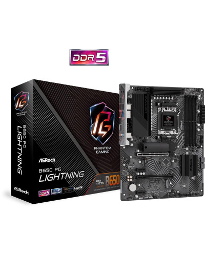 Дънна платка ASROCK B650 PG Lightning  sAM5  4xDDR5  M.2 PCIe Gen5x4  HDMI  2.5G LAN  USB-C  ATX