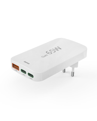 Бързо мини зарядно 65W 2x USB-C 1xUSB-A бяло