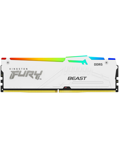 Памет Kingston 32GB 6000MT/s DDR5 CL30 DIMM (Kit of 2) FURY Beast White RGB EXPO