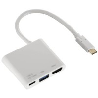 HUB USB HAMA-1357283in1 USB-C Мултипортов адаптер за  USB 3.1 HDMI USB-C, бял