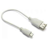 Кабел USB2.0 AF/micro M OTG 0.20m white