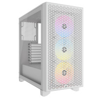 Кутия за настолен компютър Corsair 3000D RGB Airflow Mid Tower Tempered Glass Бял