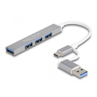 USB хъб Delock  USB-C / USB-A - 3 x USB-A 2.0 + 1 x USB-A 5 Gbps