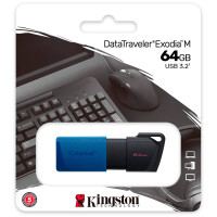 Флаш памет USB KINGSTON DataTraveler Exodia M 64GB slider cap USB 3.2 Gen2 blue
