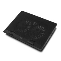 Охладител за лаптоп ACT до 17" с два вентилатора USB хъб Черен