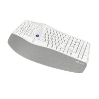 Ергономична безжична клавиатура Delux GM901D 2.4G + BT3.0+5.0 - бяла