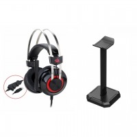 Геймърски слушалки Redragon Tolas H601-1-BK с микрофон и стойка