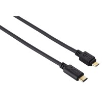 Кабел HAMA 135713 USB Micro B мъжко - USB Type-C мъжко  Позлатени конектори 0.75м Черен