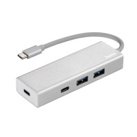 USB 4-портов хъб USB-C  HAMA Aluminium USB 3.1 2 x USB-A 2 x USB-C bus-powered Сребрист