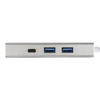 USB 3-портов хъб USB-C HAMA Aluminium USB 3.1 Gen1 2 x USB-A 1 x USB-C 1х LAN Сребрист