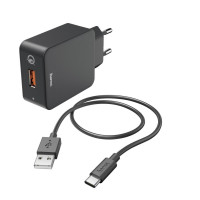 Зарядно 220V HAMA 183230 USB Type-C 3A 1.5m Черен