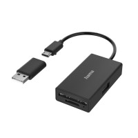 Четец за карти HAMA USB OTG Hub USB 2.0 Type-A SD microSD USB-A адаптер