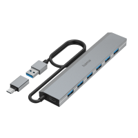 HUB USB HAMA 7-портов 3.2 Gen USB-C адаптер авт.захранване