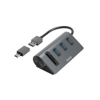 HUB USB 5 порта 3x USB-A SD microSD вкл. USB-C адаптер