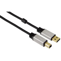 Кабел HAMA 53742 USB-A мъжко - USB-B мъжко 1.8 м 5 звезди метални накрайници позлатени конектори