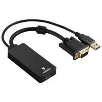 Конвертор VGA+USB към HDMI HAMA 54547, Черен