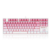 Гейминг клавиатура Redragon Cass K645W-GP-RGB_BR Brown Switch - бял/розов RGB