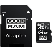 Карта флаш памет GOODRAM 64GB microSD class 10 UHS I + adapter