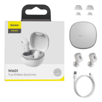 Безжични слушалки Baseus Encok WM01 TWS Bluetooth 5.3 бели