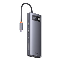 Мултифункционален хъб Baseus WKWG060013 USB-C Metal Gleam Series 9в1 - сив