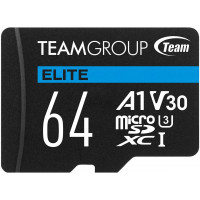 Флаш карта памет Team Group A1 microSDXC 64GB UHS-I Class 3 V30 + SD Адаптер
