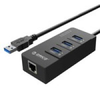 HUB USB3.0 Orico ORI-HR01-U3 3port Lan Black