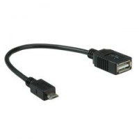 Кабел USB2.0 AF/micro M OTG 0.15m